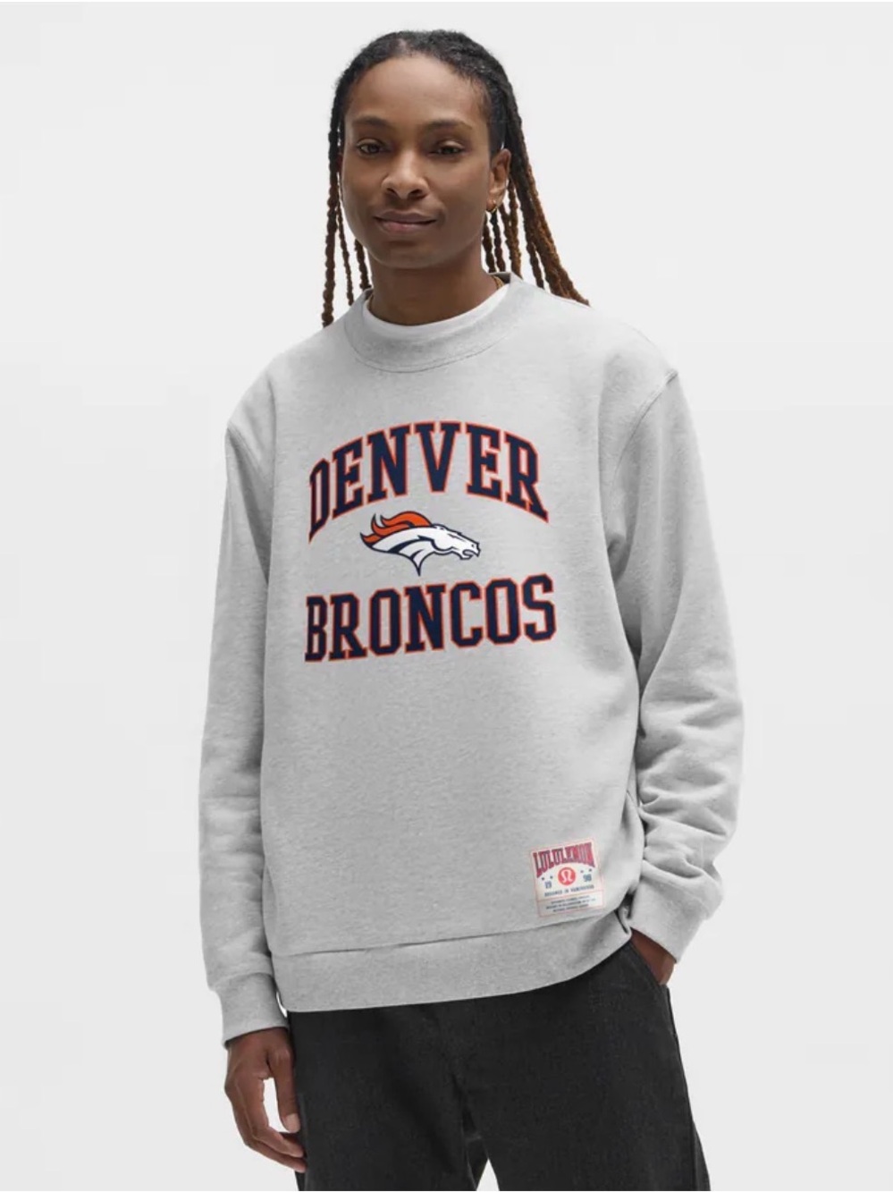 Lululemon Denver Broncos NFL Steady State Sweatshirt Crewneck Men Size Medium